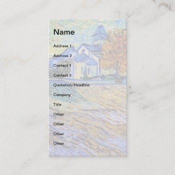 Vincent Van Gogh - View Of The Asylum And Chapel Business Card by ArtLoversCafe at Zazzle