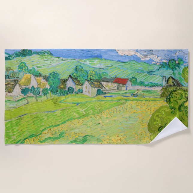 Vincent van Gogh - View of Vessenots near Auvers Beach Towel (Front)