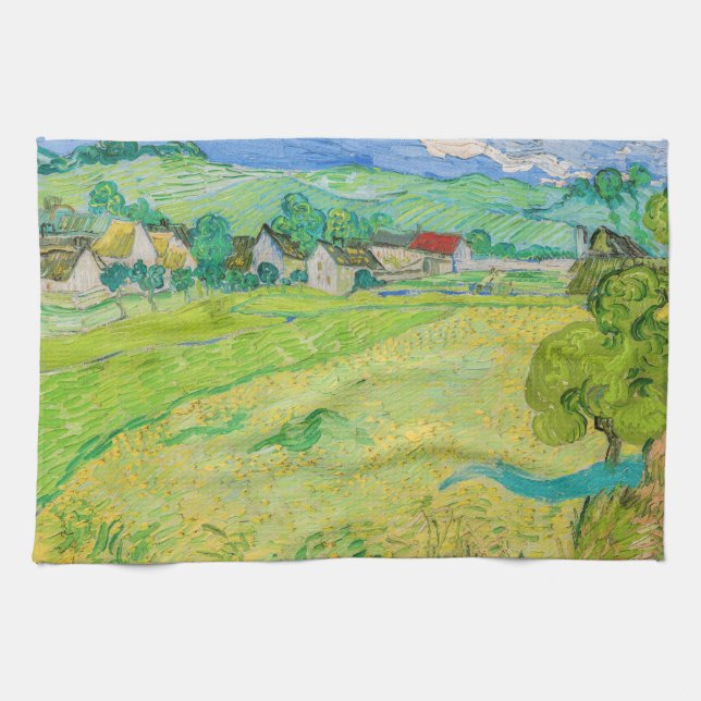 Vincent van Gogh - View of Vessenots near Auvers Kitchen Towel (Horizontal)
