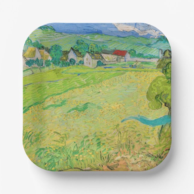 Vincent van Gogh - View of Vessenots near Auvers Paper Plates (Front)