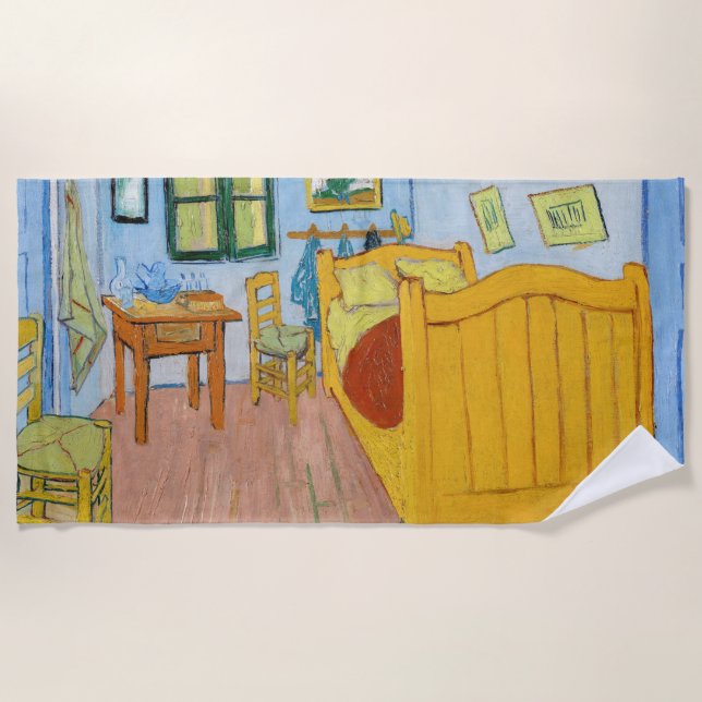 Vincent Van Gogh - Vincent's Bedroom in Arles Beach Towel (Front)