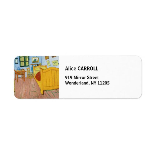 Vincent Van Gogh _ Vincents Bedroom in Arles Label