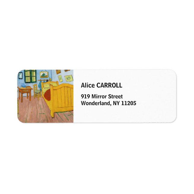 Vincent Van Gogh - Vincent's Bedroom in Arles Label (Front)