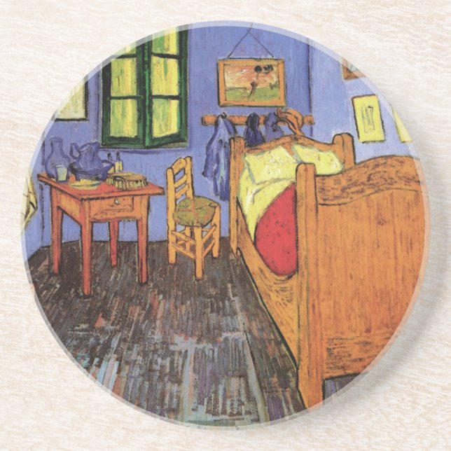 Vincent van Gogh - Vincent's Bedroom in Arles Sandstone Coaster (Front)