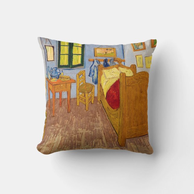 Vincent van Gogh - Vincent's Bedroom in Arles Throw Pillow (Front)