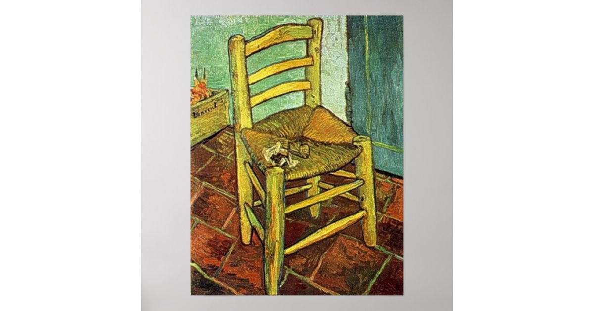 Vincent Van Gogh Vincent's chair with his pipe Poster Zazzle