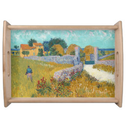 Vincent Van Gogh Vintage Farmhouse in Provence Serving Tray