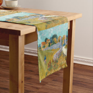 Vincent Van Gogh Vintage Farmhouse in Provence Short Table Runner