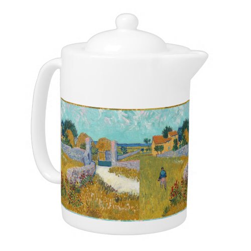 Vincent Van Gogh Vintage Farmhouse in Provence Teapot