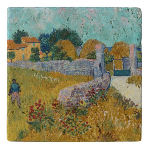 Vincent Van Gogh Vintage Farmhouse in Provence Trivet