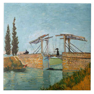 Vincent Van Gogh Vintage Langlois Bridge at Arles Ceramic Tile