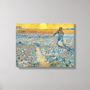 Vincent Van Gogh Vintage Sower at Sunset Canvas Print