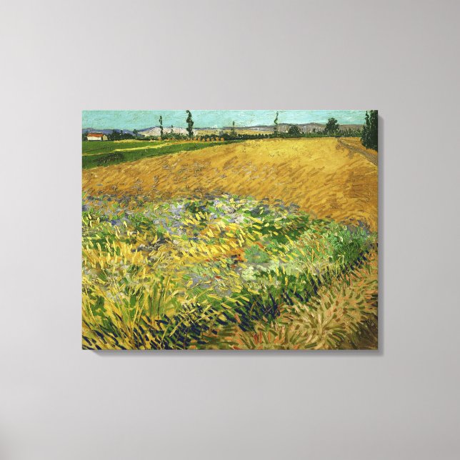 Vincent Van Gogh Vintage Wheatfield Canvas Print (Front)