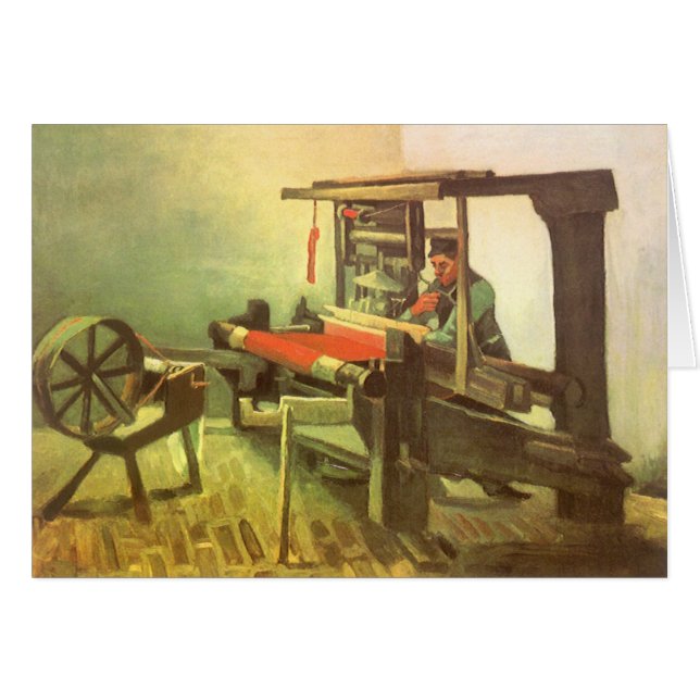 Vincent van Gogh Weaver Facing Left Spinning Wheel Cards (Front Horizontal)