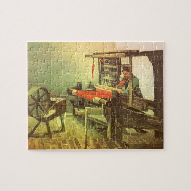 Vincent van Gogh Weaver Facing Left Spinning Wheel Jigsaw Puzzle (Horizontal)