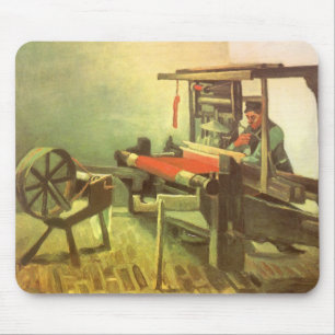Vincent van Gogh Weaver Facing Left Spinning Wheel Mouse Pad