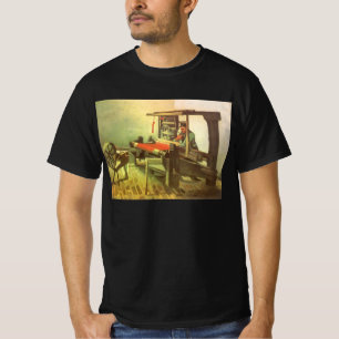 Vincent van Gogh Weaver Facing Left Spinning Wheel T-Shirt