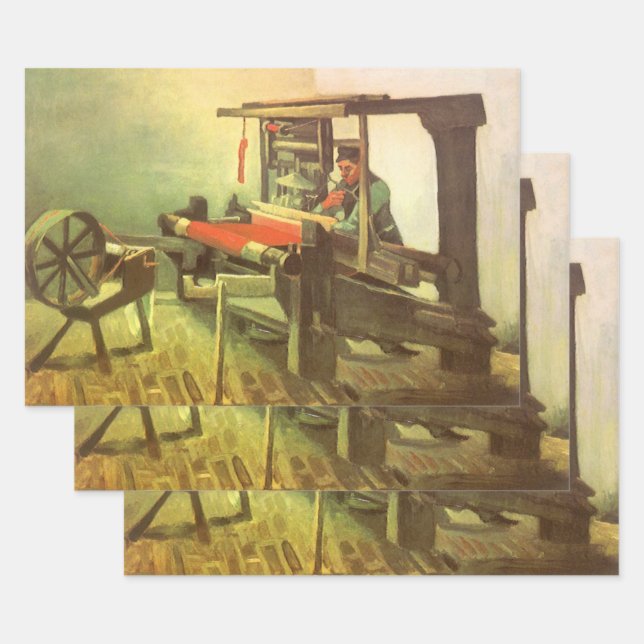 Vincent van Gogh Weaver Facing Left Spinning Wheel Wrapping Paper Sheets (Set)