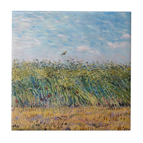 Vincent van Gogh _ Wheat Field with a Lark Ceramic Tile