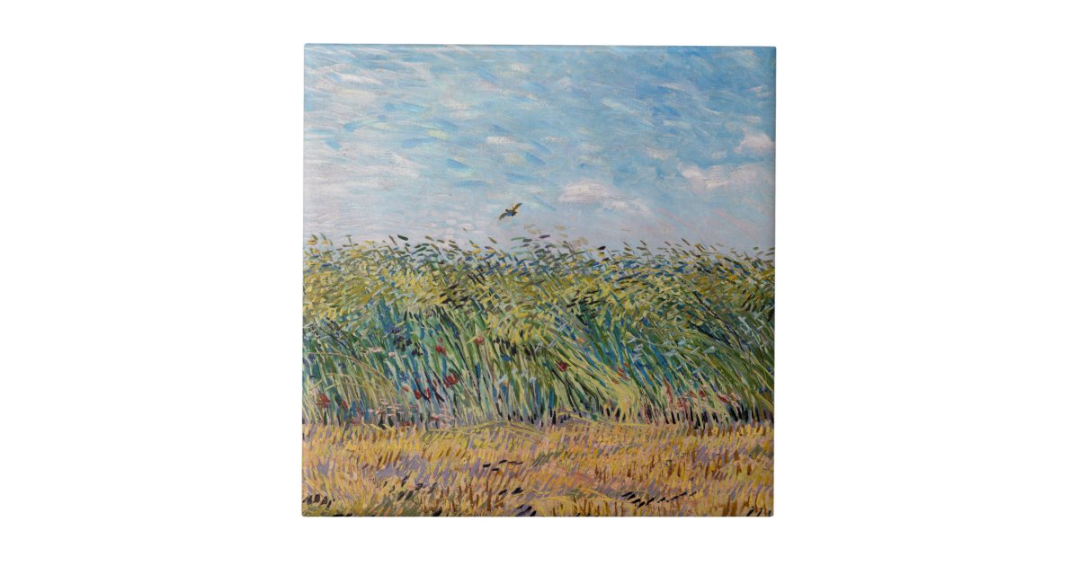 Vincent van Gogh - Wheat Field with a Lark Ceramic Tile | Zazzle
