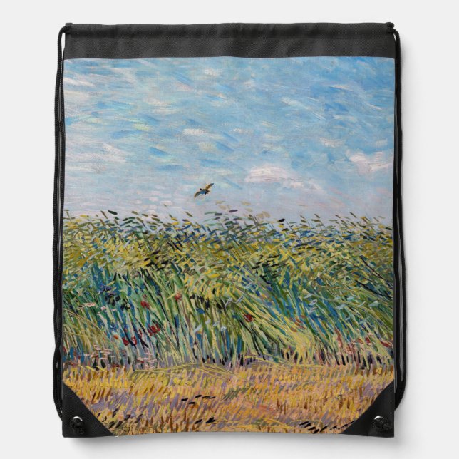 Vincent van Gogh - Wheat Field with a Lark Drawstring Bag (Front)