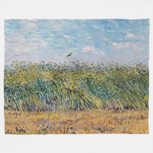 Vincent van Gogh _ Wheat Field with a Lark Fleece Blanket