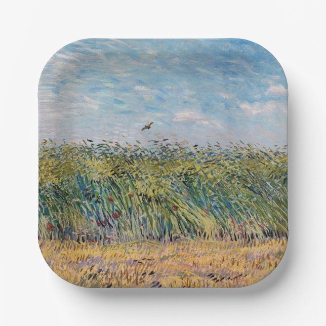 Vincent van Gogh - Wheat Field with a Lark Paper Plates (Front)