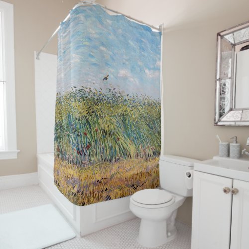 Vincent van Gogh _ Wheat Field with a Lark Shower Curtain