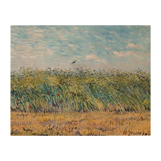 Vincent van Gogh - Wheat Field with a Lark Wood Wall Art (Front)
