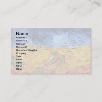 Vincent Van Gogh - Wheat Field With Black Crows Business Card by ArtLoversCafe at Zazzle