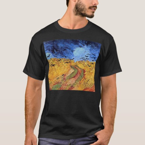 Vincent Van Gogh _ Wheat Field with Black Crows T_Shirt