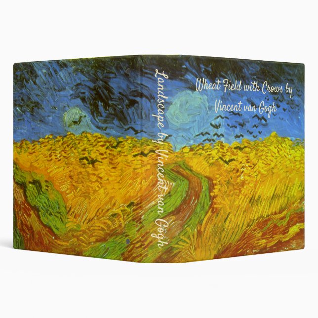 Vincent van Gogh Wheat Field with Crows 3 Ring Binder (Background)