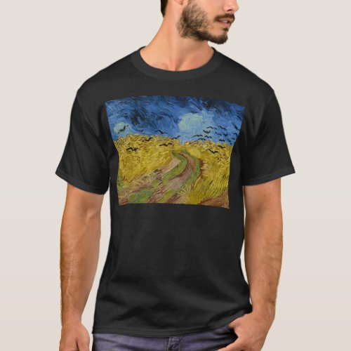 Vincent Van Gogh _ Wheat Field with Crows Painting T_Shirt