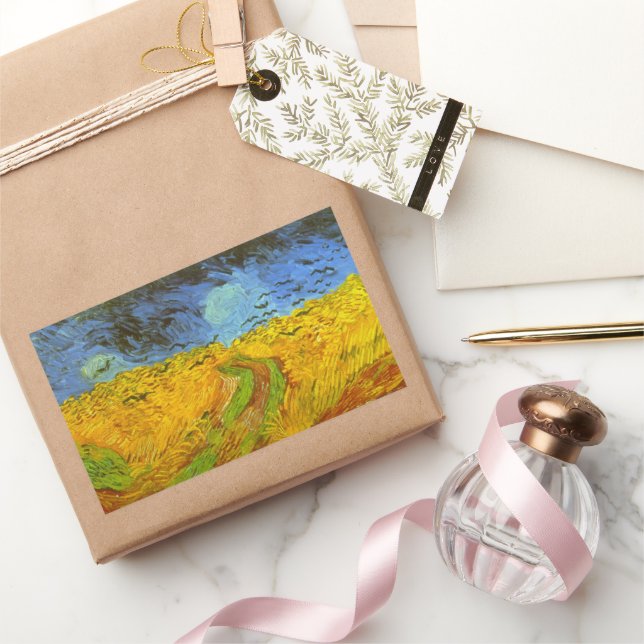 Vincent van Gogh Wheat Field with Crows Rectangular Sticker (Gifting)