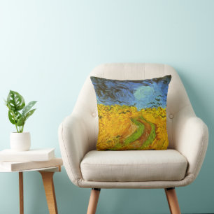 Vincent van Gogh Wheat Field with Crows Throw Pillow