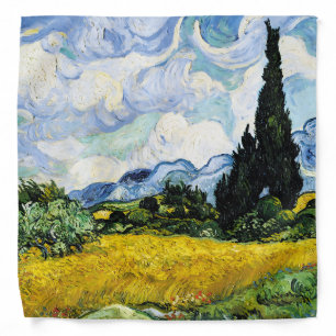 Vincent Van Gogh Wheat Field with Cypresses (1889) Bandana