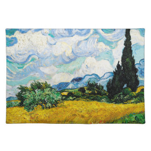 Vincent Van Gogh Wheat Field with Cypresses (1889) Cloth Placemat