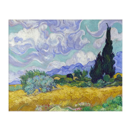 Vincent Van Gogh _ Wheat Field with Cypresses Acrylic Print