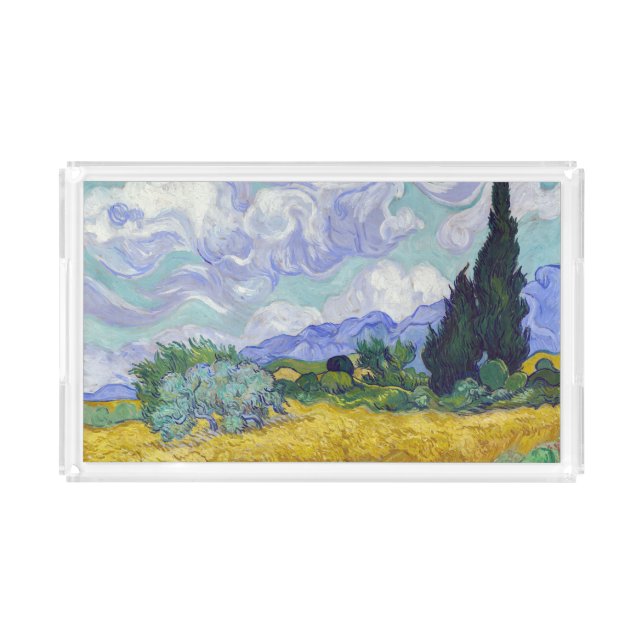 Vincent Van Gogh - Wheat Field with Cypresses Acrylic Tray (Front)