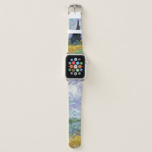 Vincent Van Gogh _ Wheat Field with Cypresses Apple Watch Band