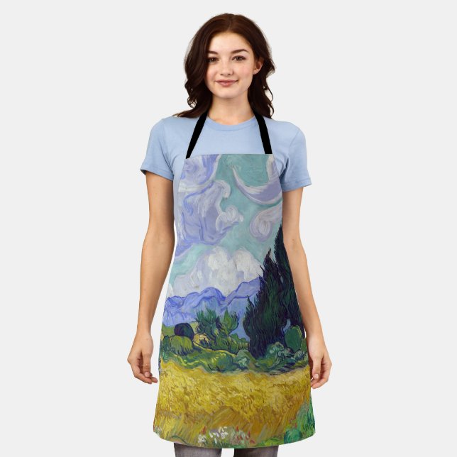 Vincent Van Gogh - Wheat Field with Cypresses Apron (Worn)
