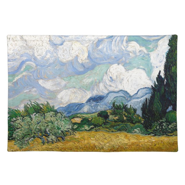 Vincent Van Gogh Wheat Field with Cypresses Art Placemat (Front)
