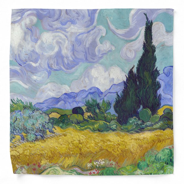 Vincent Van Gogh - Wheat Field with Cypresses Bandana (Front)