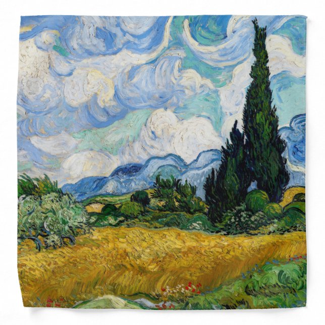 Vincent Van Gogh - Wheat Field with Cypresses Bandana (Front)