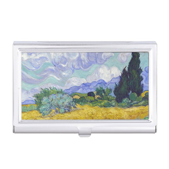 Vincent Van Gogh - Wheat Field with Cypresses Business Card Case (Front)