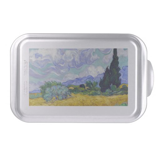 Vincent Van Gogh _ Wheat Field with Cypresses Cake Pan