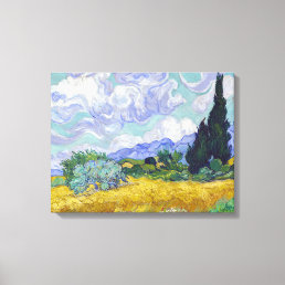 Vincent Van Gogh - Wheat Field with Cypresses Canvas Print