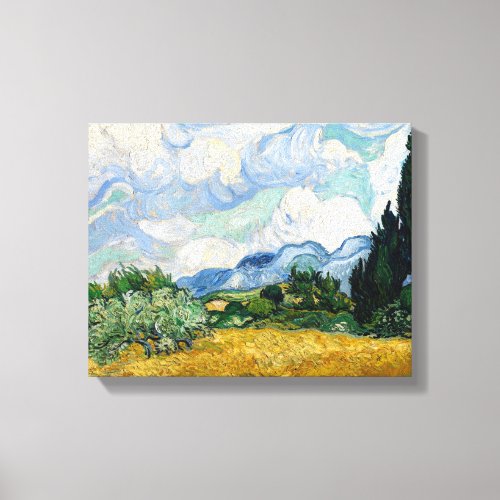 Vincent van Gogh _ Wheat Field with Cypresses Canvas Print
