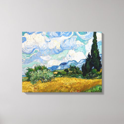 Vincent Van Gogh _ Wheat Field with Cypresses Canvas Print