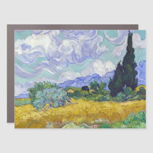 Vincent Van Gogh _ Wheat Field with Cypresses Car Magnet